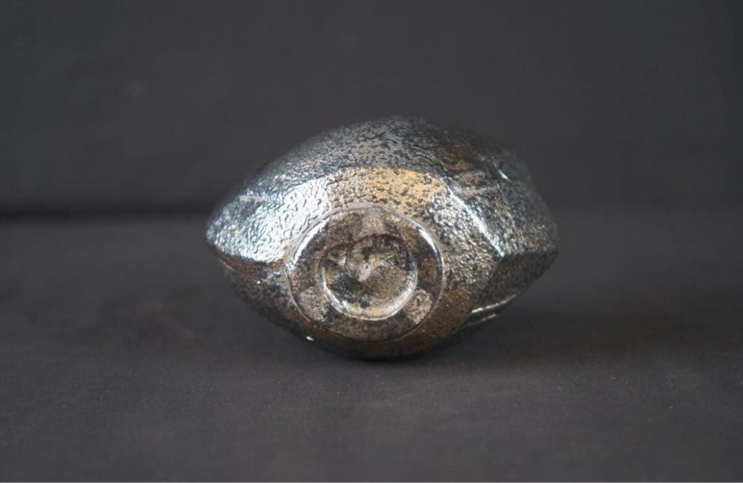 石嶋哲彦 作 銀彩茶碗 共箱 栞 茶道具 保証品