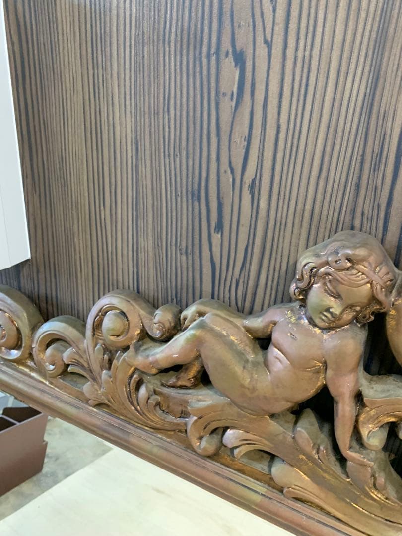 バロックスタイル 鏡 天使彫刻付き