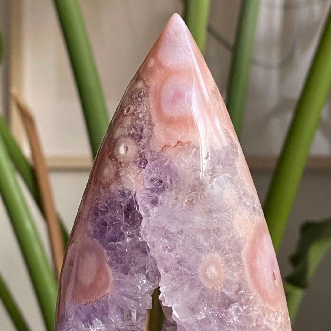 【 高品質 ピンクアメジスト フラワーアゲート 原石 フレイム 約251g 】