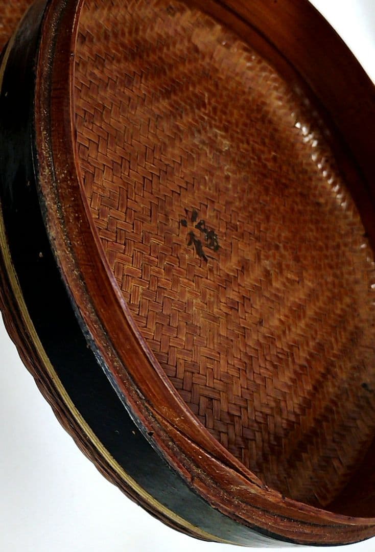 アンティーク　籠　蓋付き　食籠　野点籠　野遊び