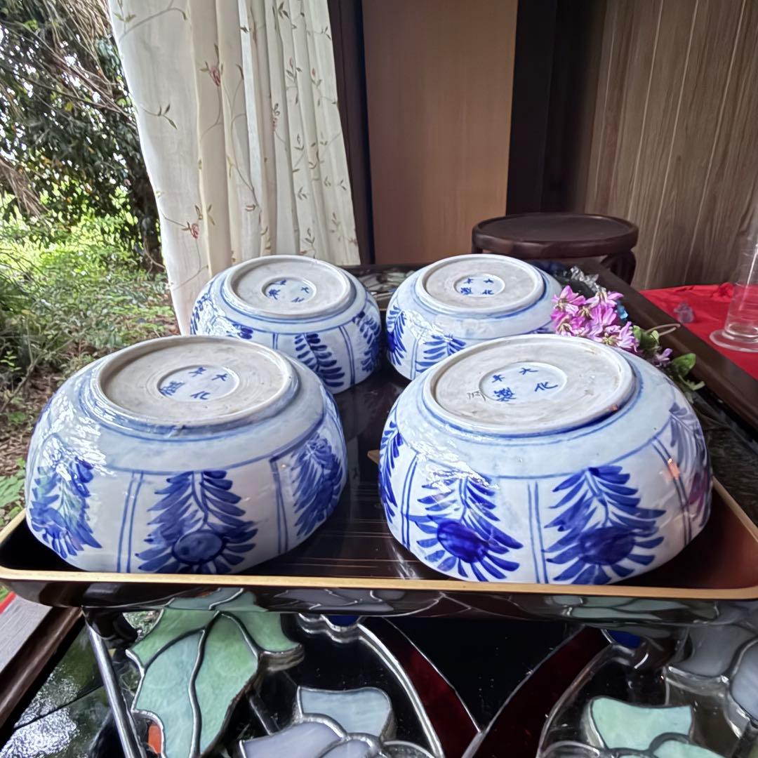 新春特別価格‼️牡丹❌桃　伊萬里桃手松竹梅大膾皿5客　在銘大化年製