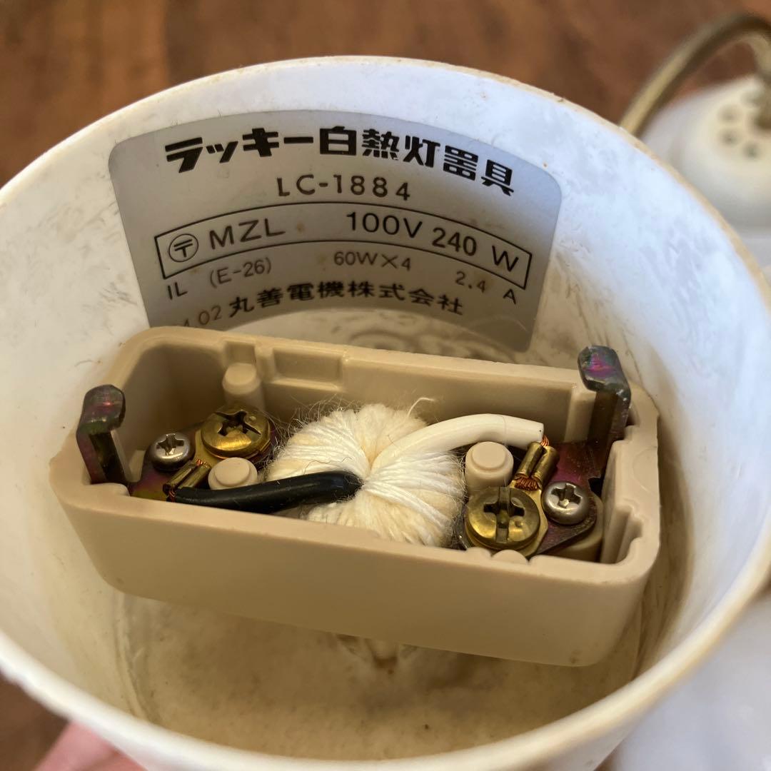 ②丸善電機 ラッキー 花モチーフ 4灯シャンデリア 白熱灯器具 テーブルライト