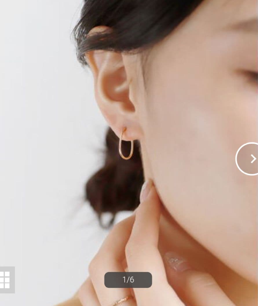 【アネモネ】オーバルフープピアスK10