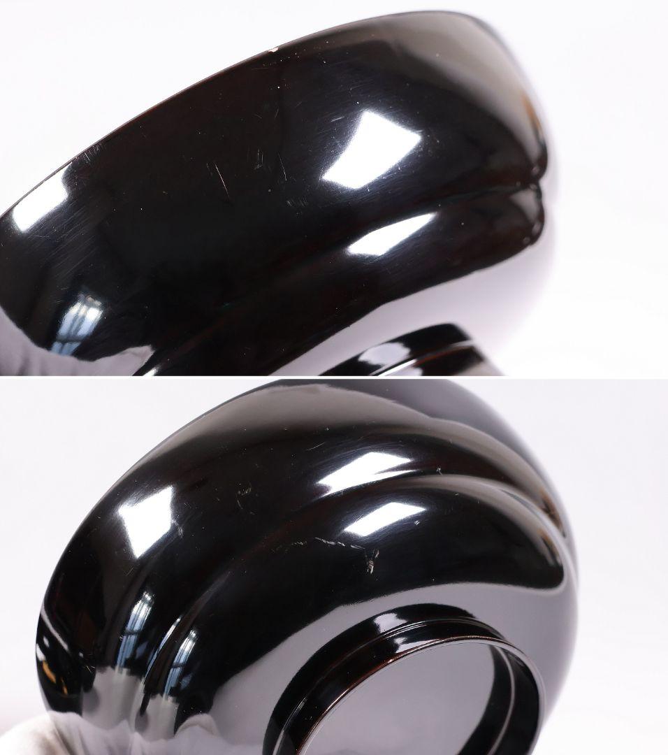 【CM414】輪島塗 松竹梅 金蒔絵 木瓜形 黒塗椀 三客 天然木漆塗 漆器