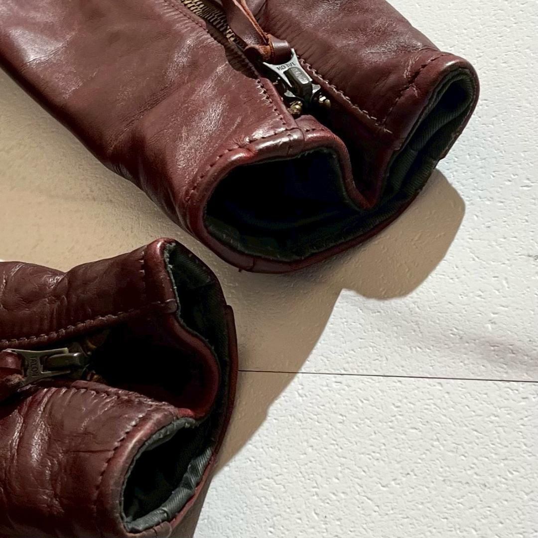 希少　エアロレザー　ボードレーサー　アルパカインナー　馬革　ホースハイド　赤茶