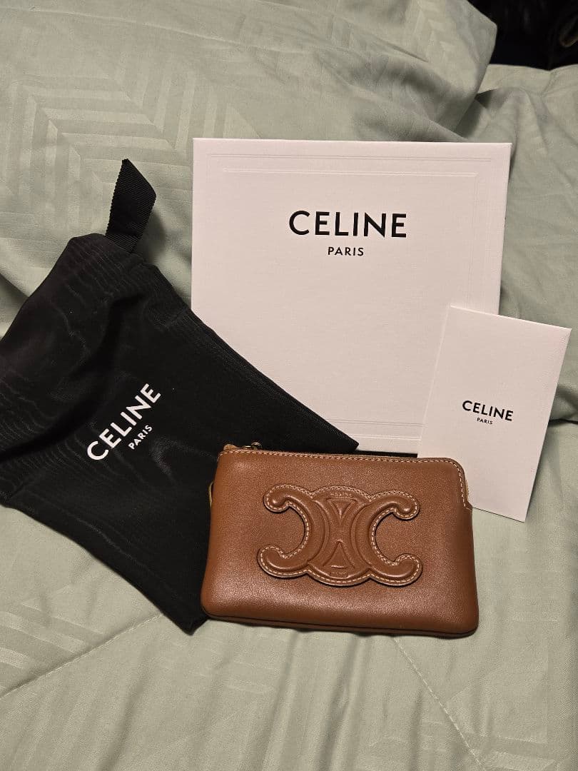 美品　セリーヌ　キーリングケース　カードケース　トリオンフ　タン