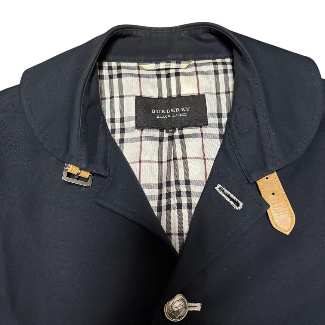 ☆*☆様 美品 バーバリーブラックレーベル マリンコート 銀ボタン ロゴ刺繍 黒