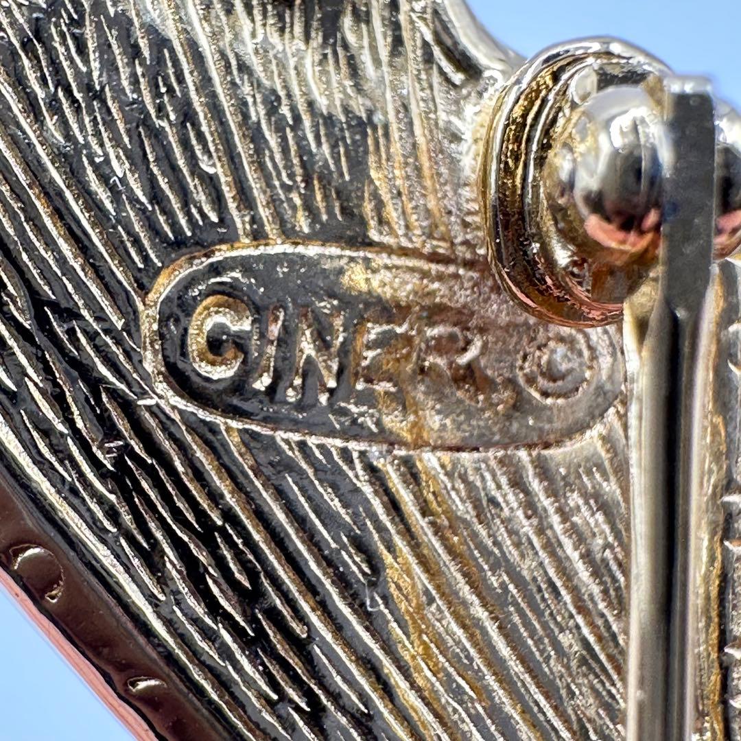 【希少】CINER サイナー ブローチ バタフライ ラインストーン マルチカラー