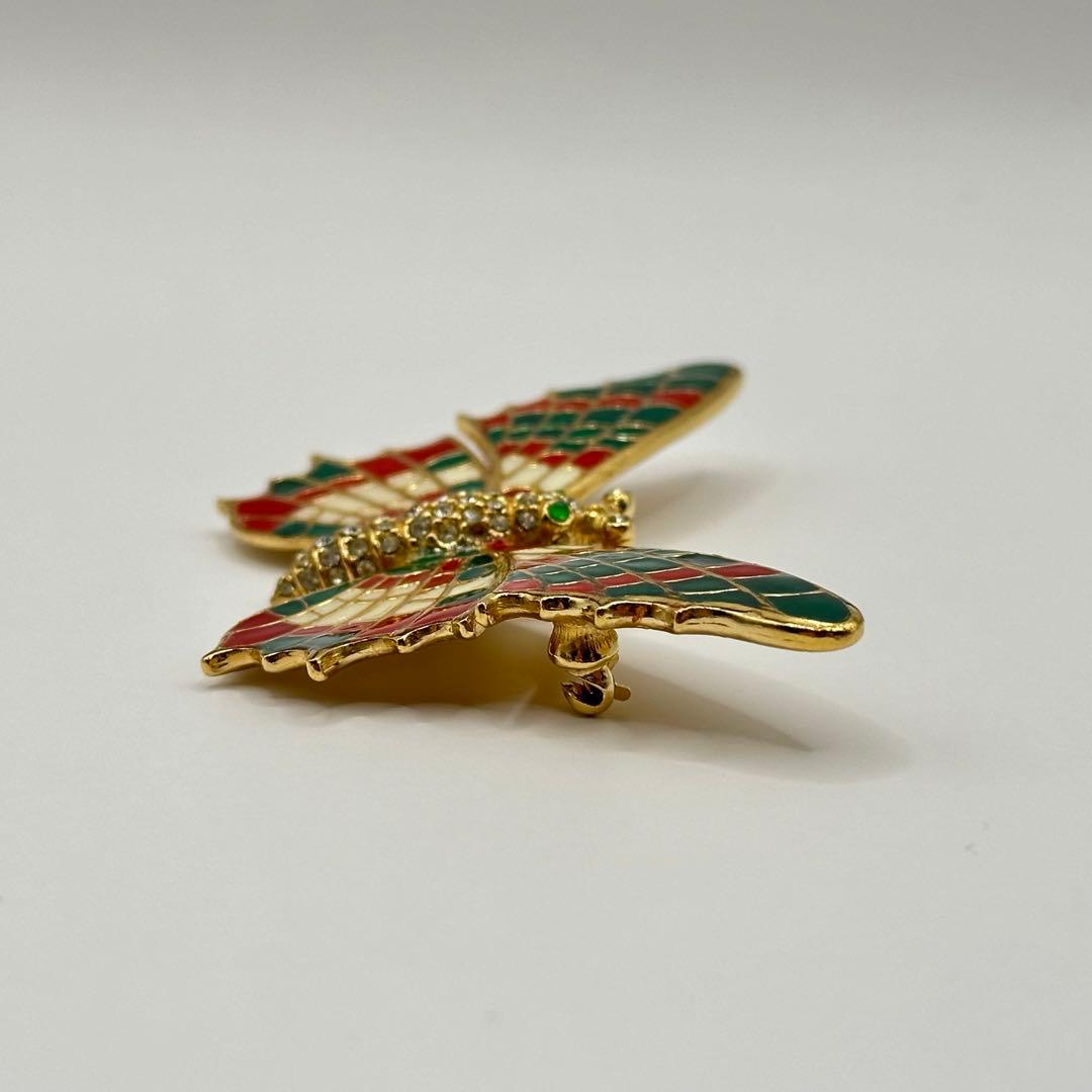 【希少】CINER サイナー ブローチ バタフライ ラインストーン マルチカラー