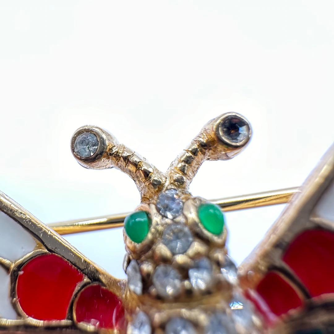 【希少】CINER サイナー ブローチ バタフライ ラインストーン マルチカラー