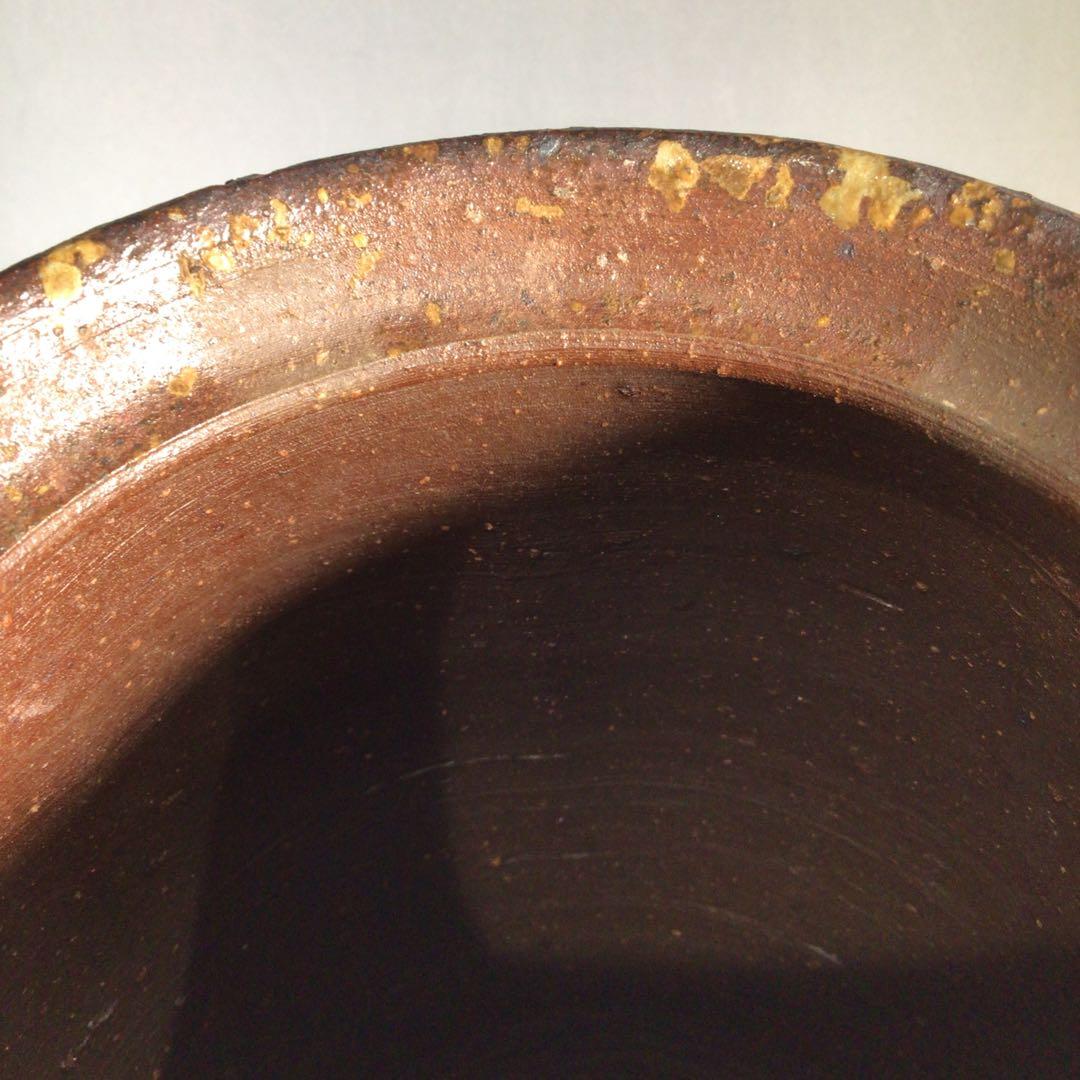 Ｎ３９２　水指　『備前焼』『落雁窯　幸崎達彦造』　共箱　茶道具