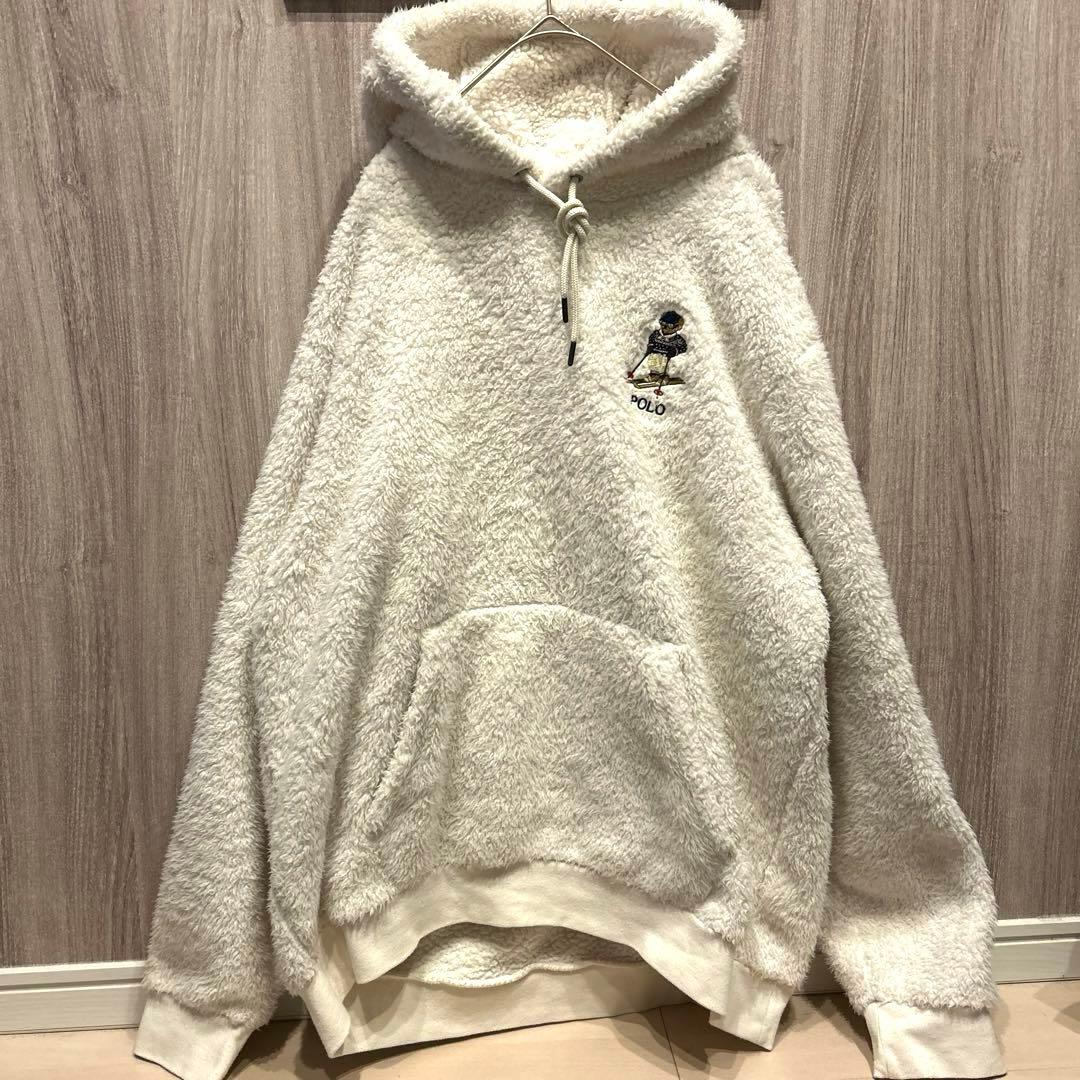 【美品】POLO RALPH LAUREN ポロベア刺繍ロゴパーカー 古着 XL