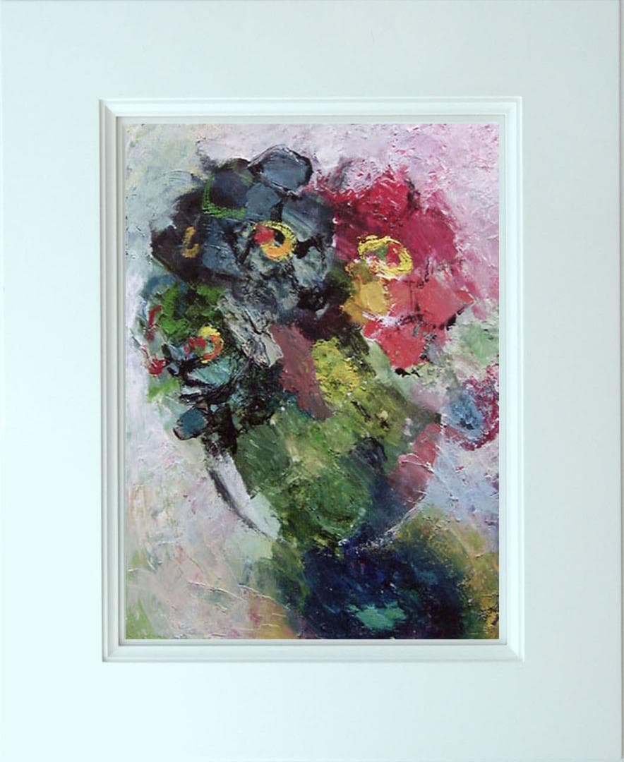 油絵 菅家令子 絵 絵画 インテリア 額付(黒) uF6-111302 花