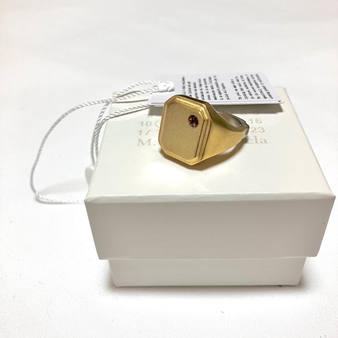 新品 7 マルジェラ 22aw スクエアリング 指輪 金 4318