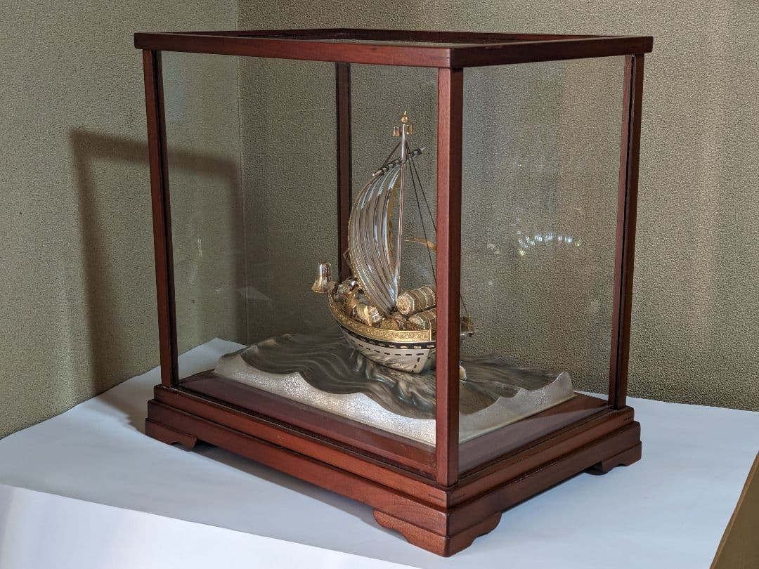 ♦関工芸 銀製宝船SILVER960 置物 飾り資産形成 銀価格517円 骨董品