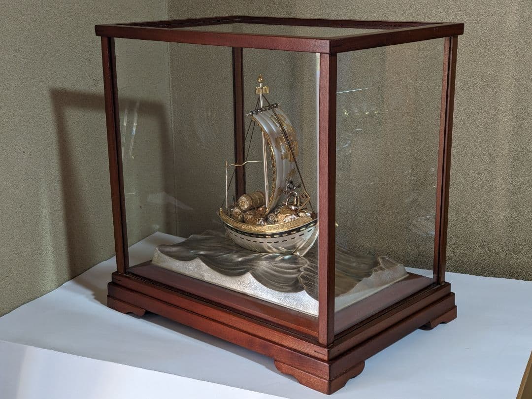 ♦関工芸 銀製宝船SILVER960 置物 飾り資産形成 銀価格517円 骨董品