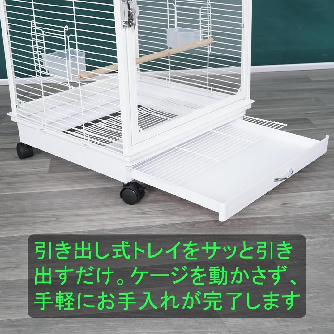 【新品】Ruexue鳥かご 透明アクリル扉 46x43x86 オープントップ