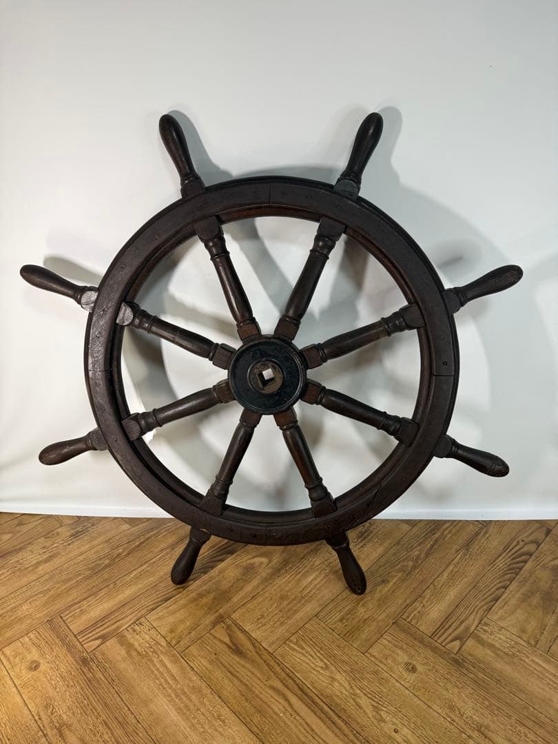 ◆舵輪◆直径約90㎝◆アンティークオブジェ◆木製◆大型◆操舵輪◆船舵◆舵◆