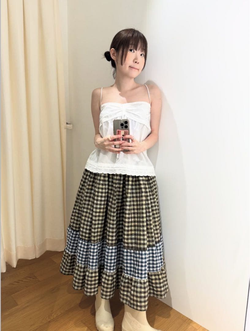 Coyseio チェック柄フリルスカート