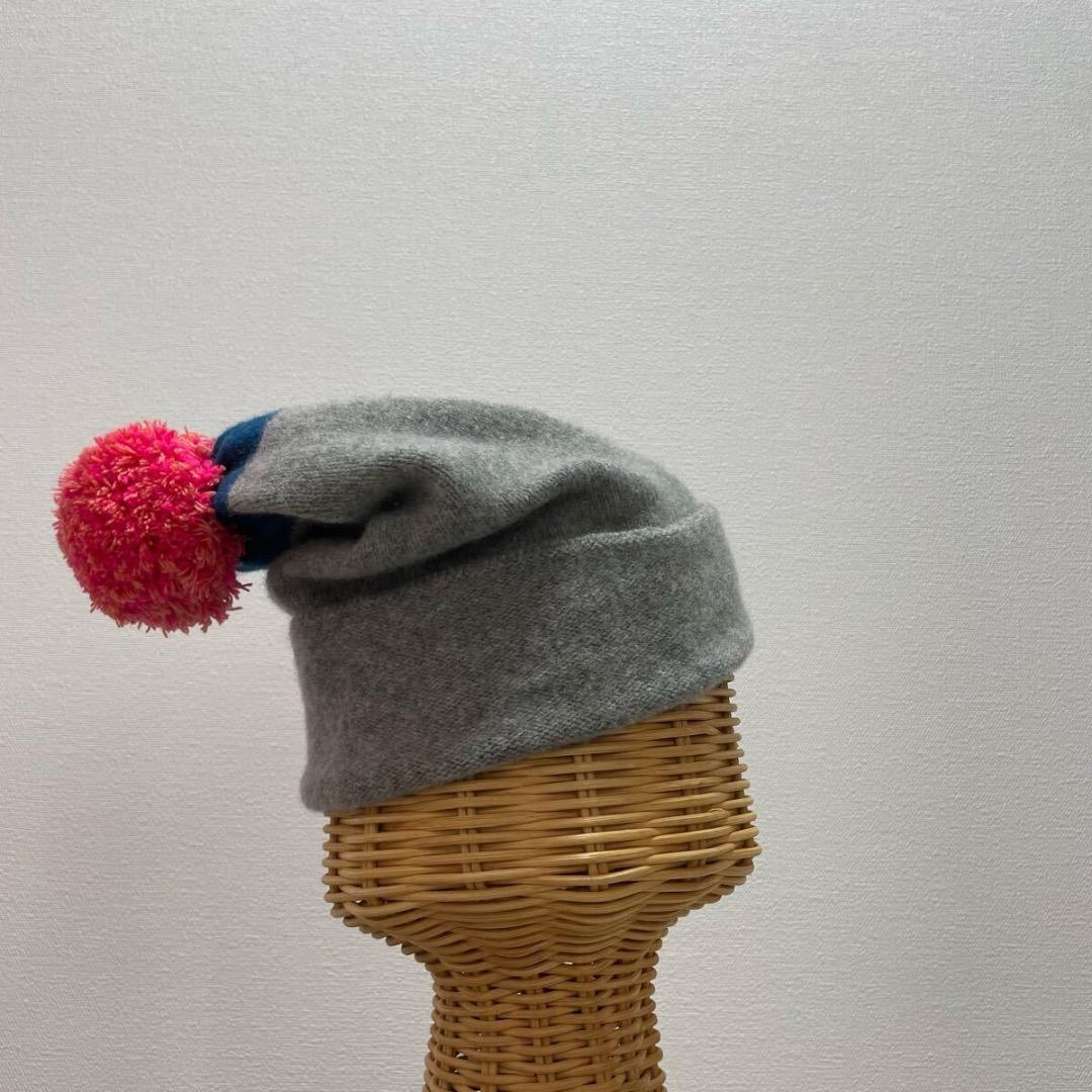 ジョーゴードン スコットランド製 ニット帽 ポンポン ラムウール