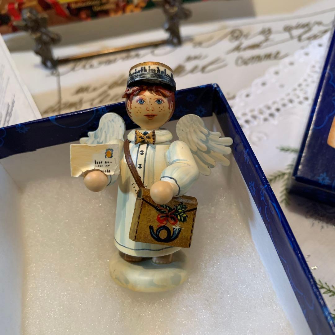 ドイツ製　木製人形　ケーテウォルファルト社の限定クリスマス天使の男の子郵便屋さん