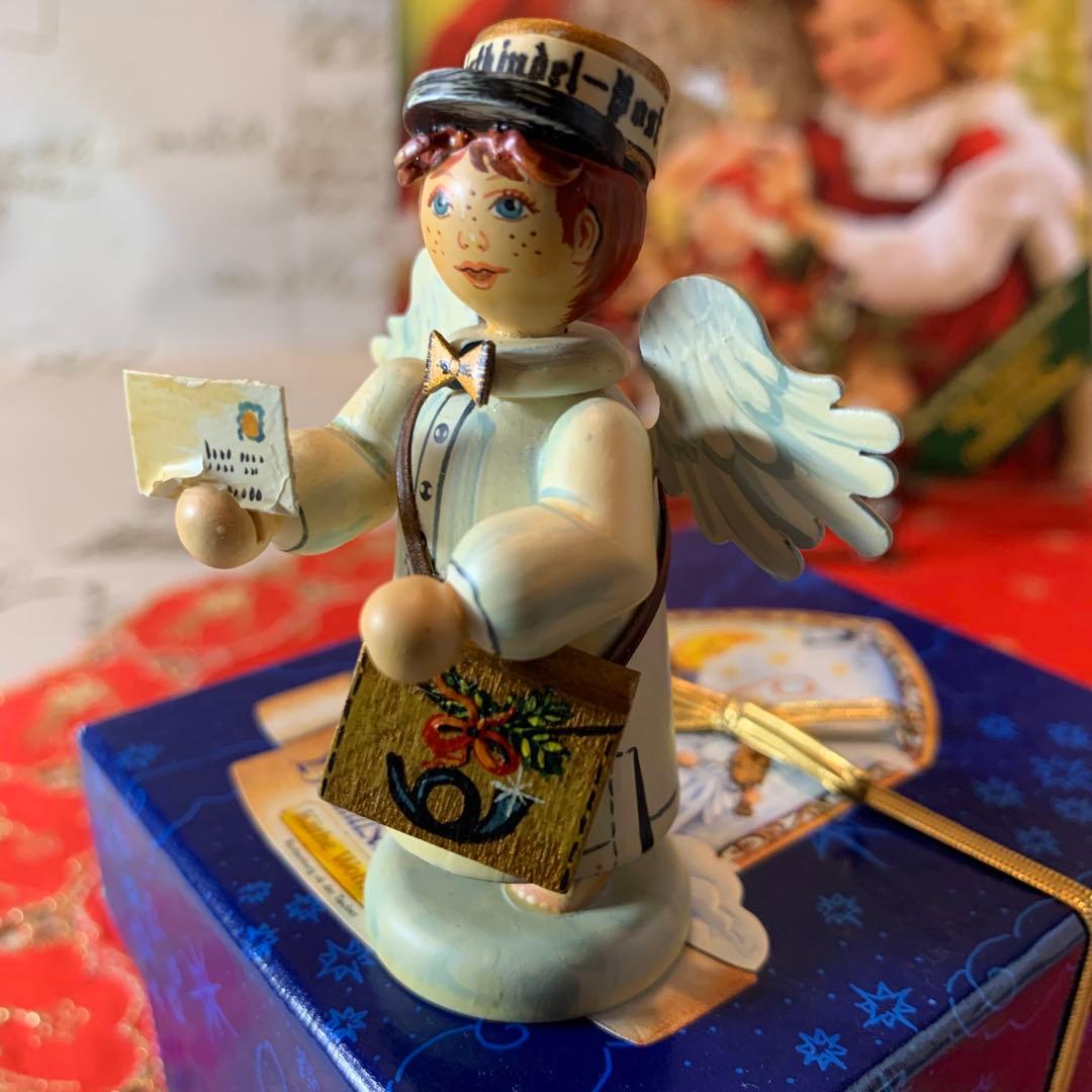 ドイツ製　木製人形　ケーテウォルファルト社の限定クリスマス天使の男の子郵便屋さん