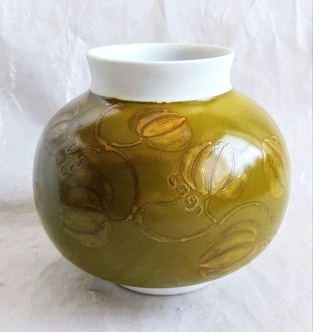 色絵銀彩山帰来文壺 (豊福 誠) 未使用 新品同様