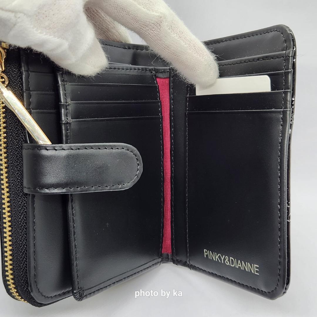 ブラック 新品 ピンキー&ダイアン Pinky&Dianne 折財布 エナメル
