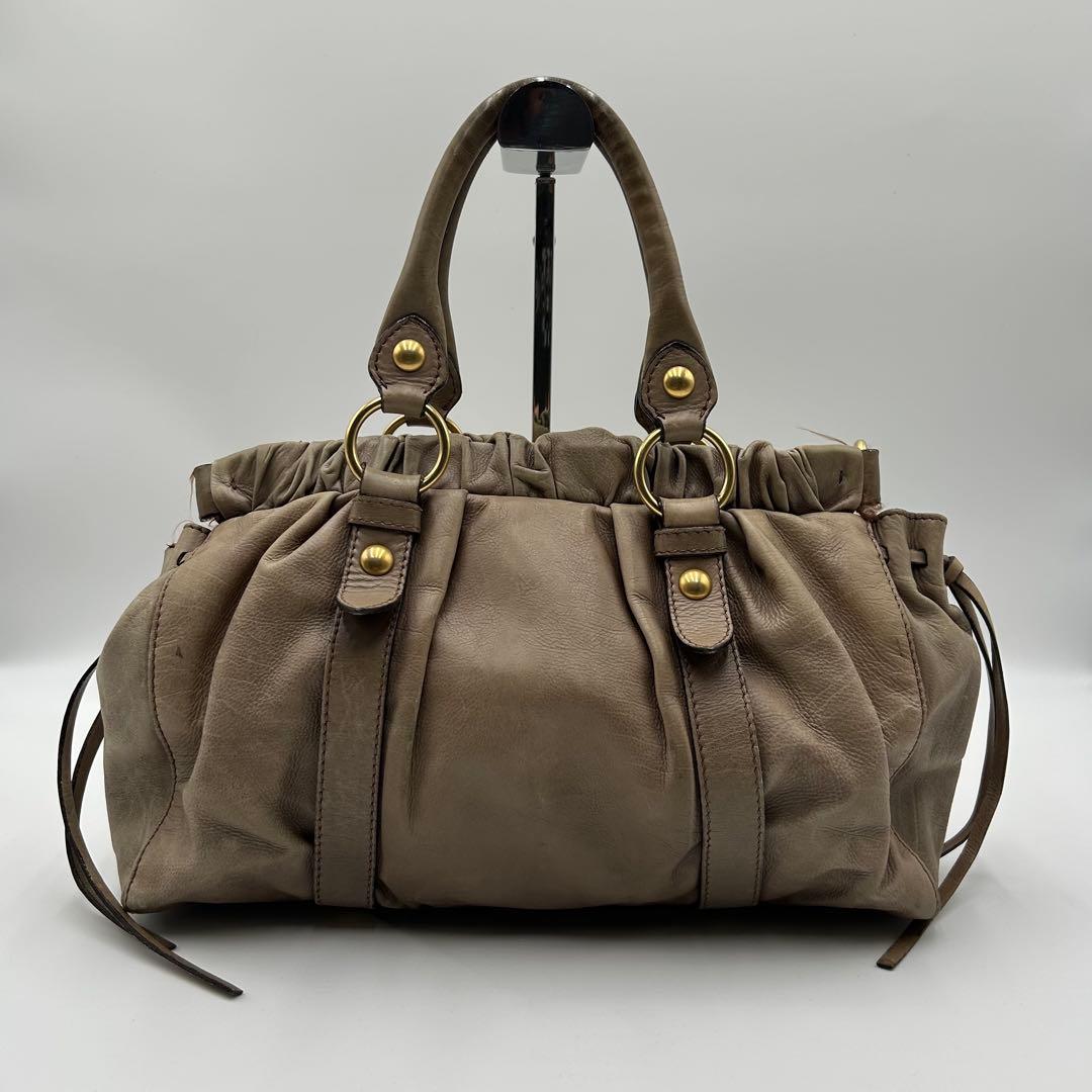 【美品】miu miuヴィッテロ・リュクス 2way ハンドバッグ レザー