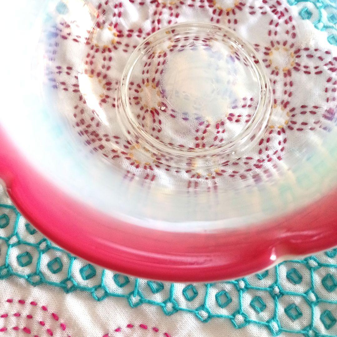 大正ガラス　花びら氷カップ　　15センチ