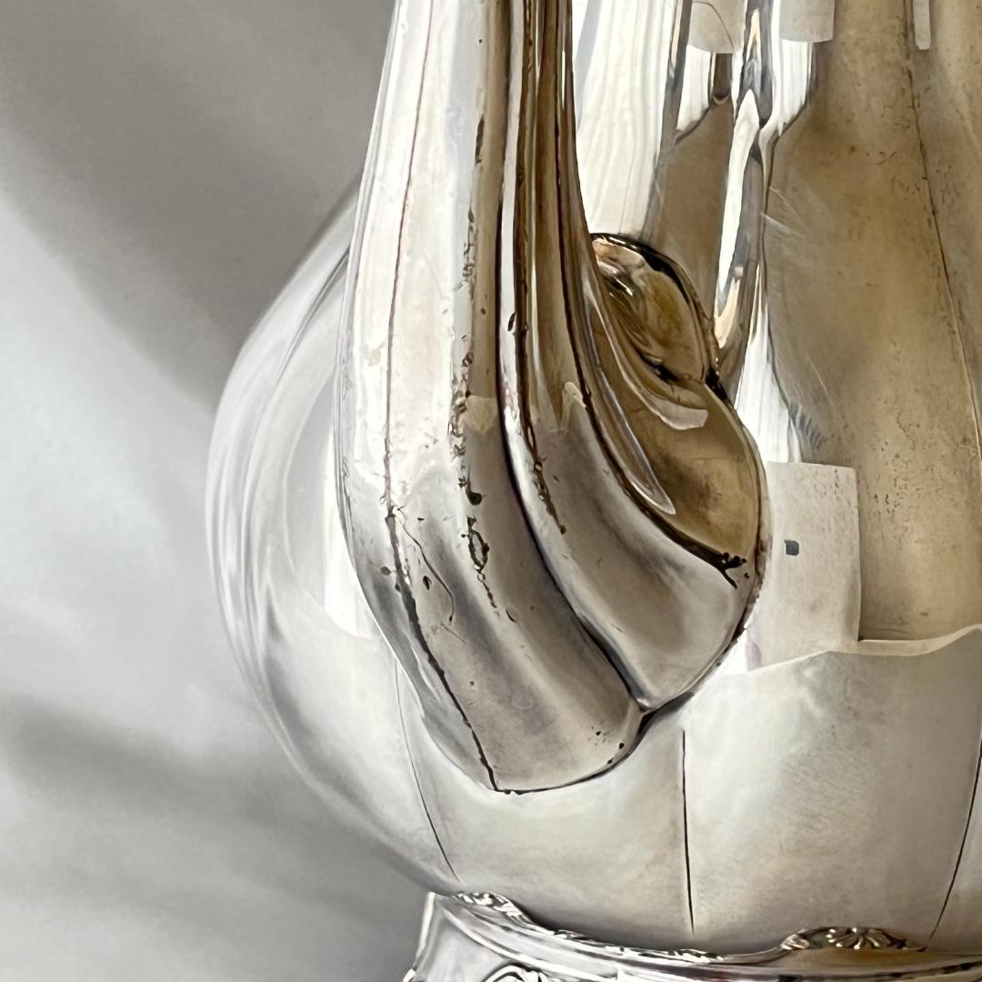 【Old English】メロンフォルムのコーヒーポット【シルバープレート】