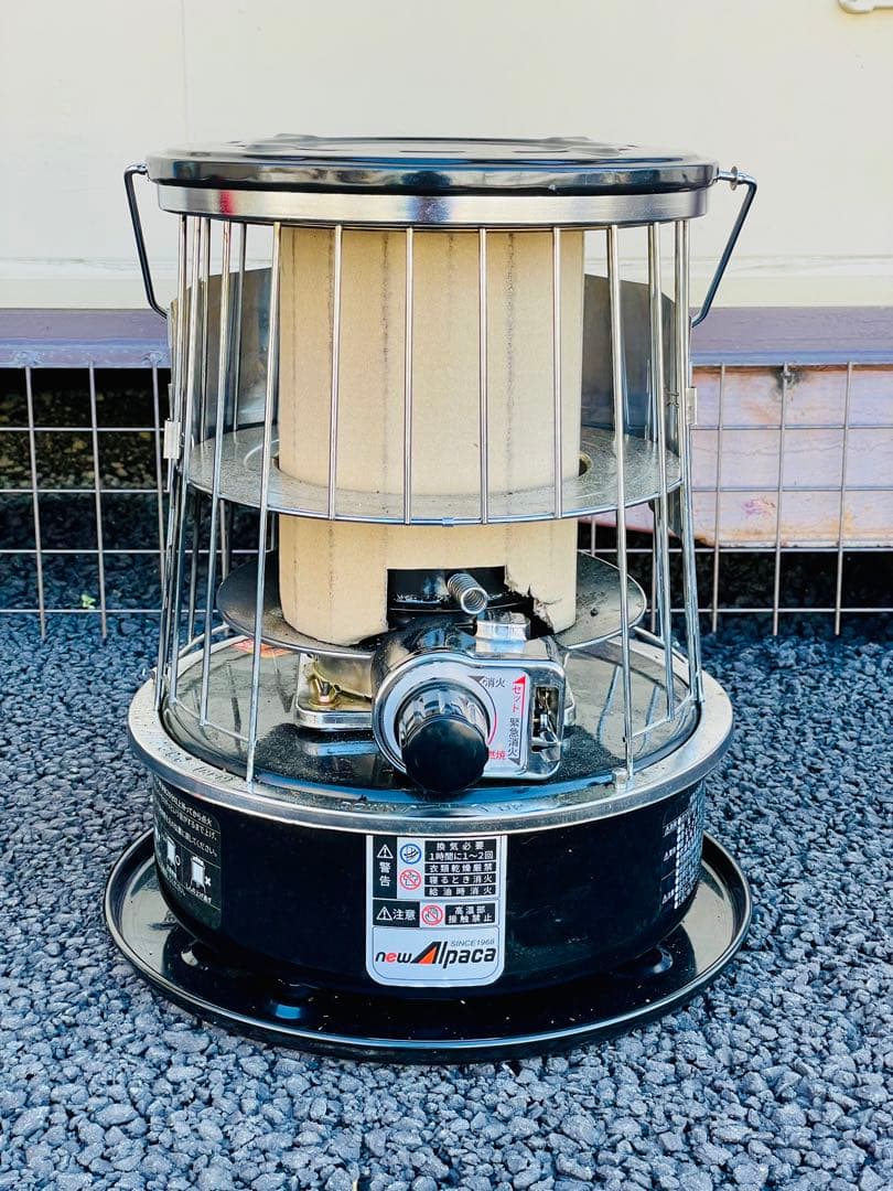 NEWアルパカ石油ストーブ 専用ケース・反射板・五徳付　ブラック