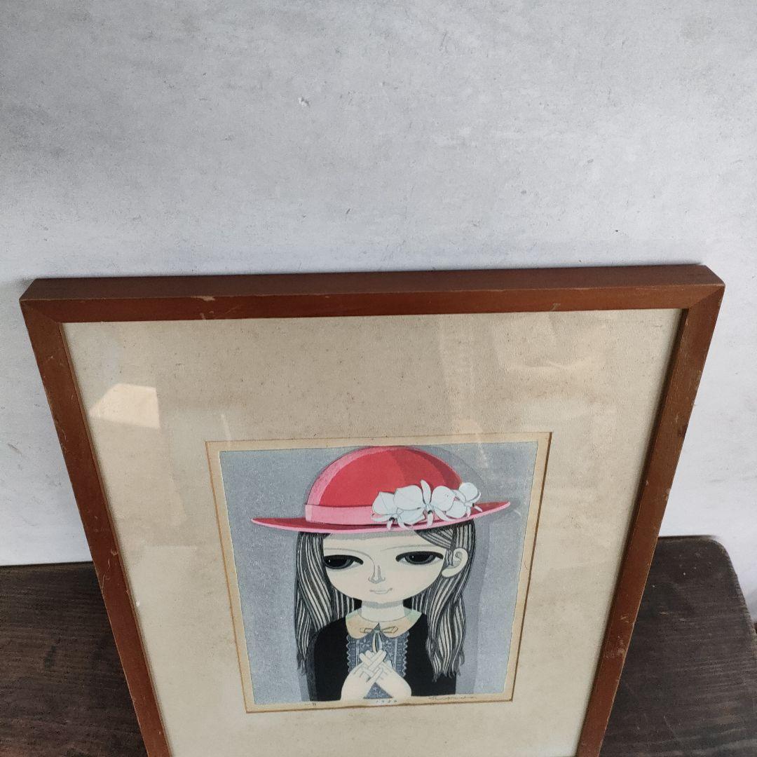 【真作】池田修三 一月 1982年 直筆サイン 木版画 日焼けあり 45×35