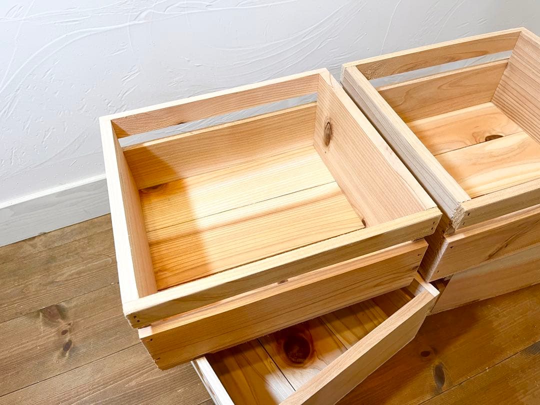 りんご箱 1箱 & 収納小箱 4箱 セット販売 / 収納 木箱 引出し 片付け