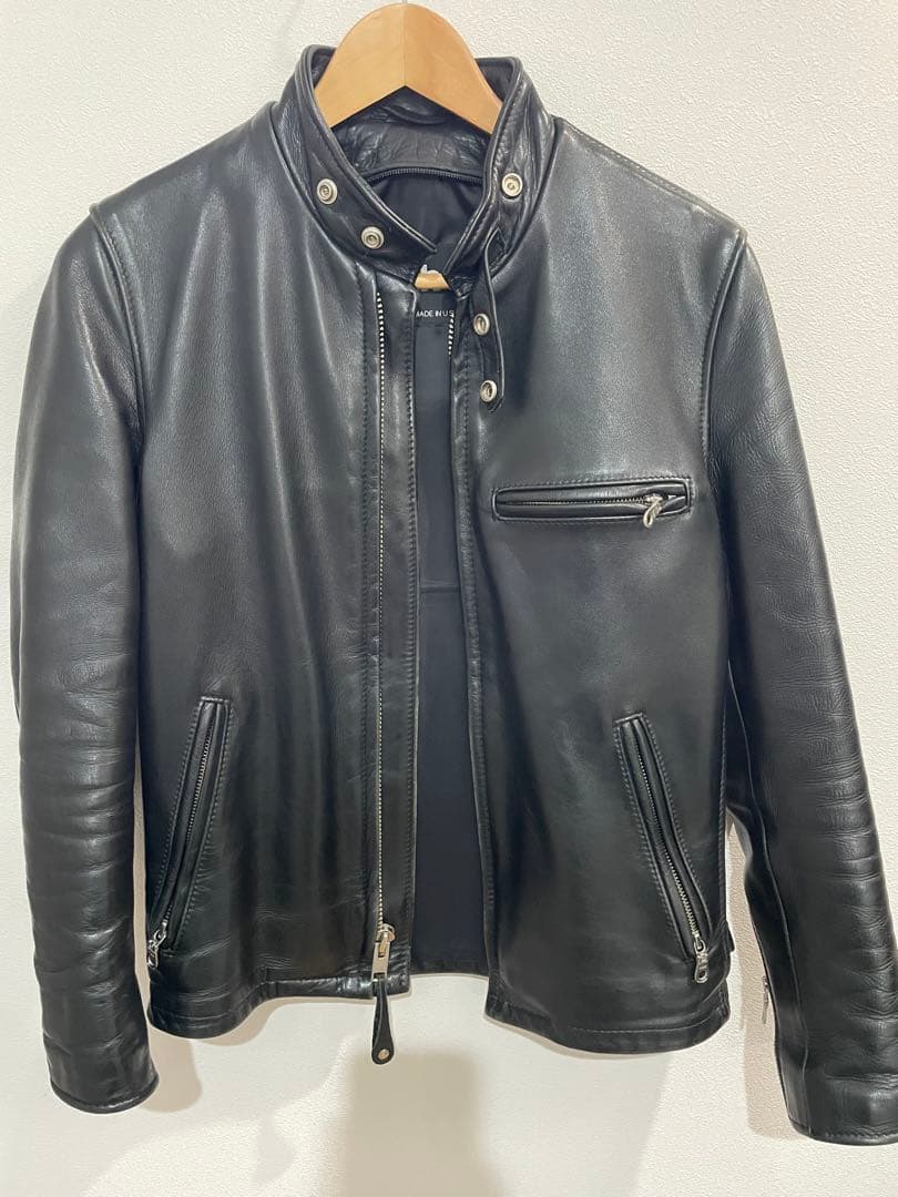 Schott ブラック シングルライダース 32