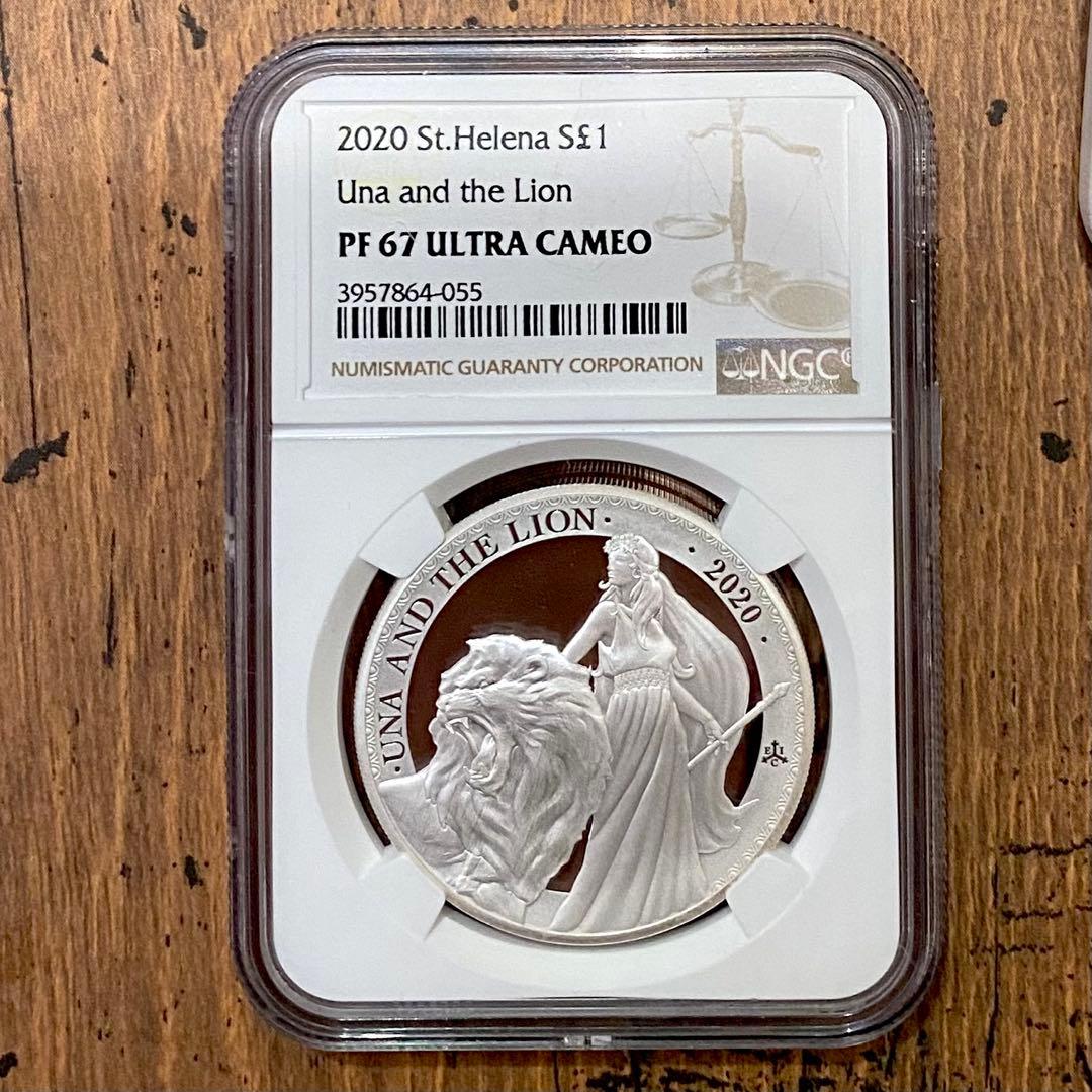 鑑定済☆2020 セントヘレナ ウナ ライオン 純銀銀貨  NGC 1oz