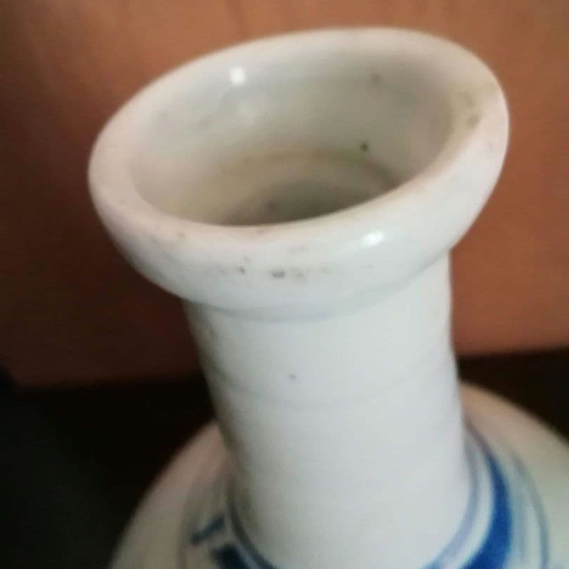 古伊万里　大徳利　染付け　江戸　明治　和骨董　雨垂れが景色です