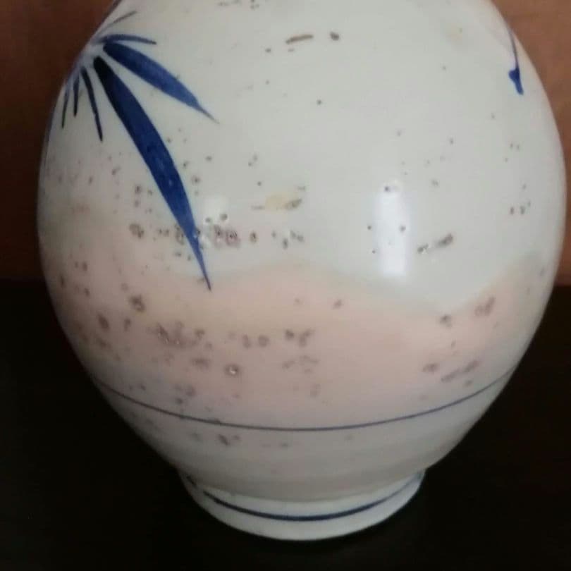 古伊万里　大徳利　染付け　江戸　明治　和骨董　雨垂れが景色です