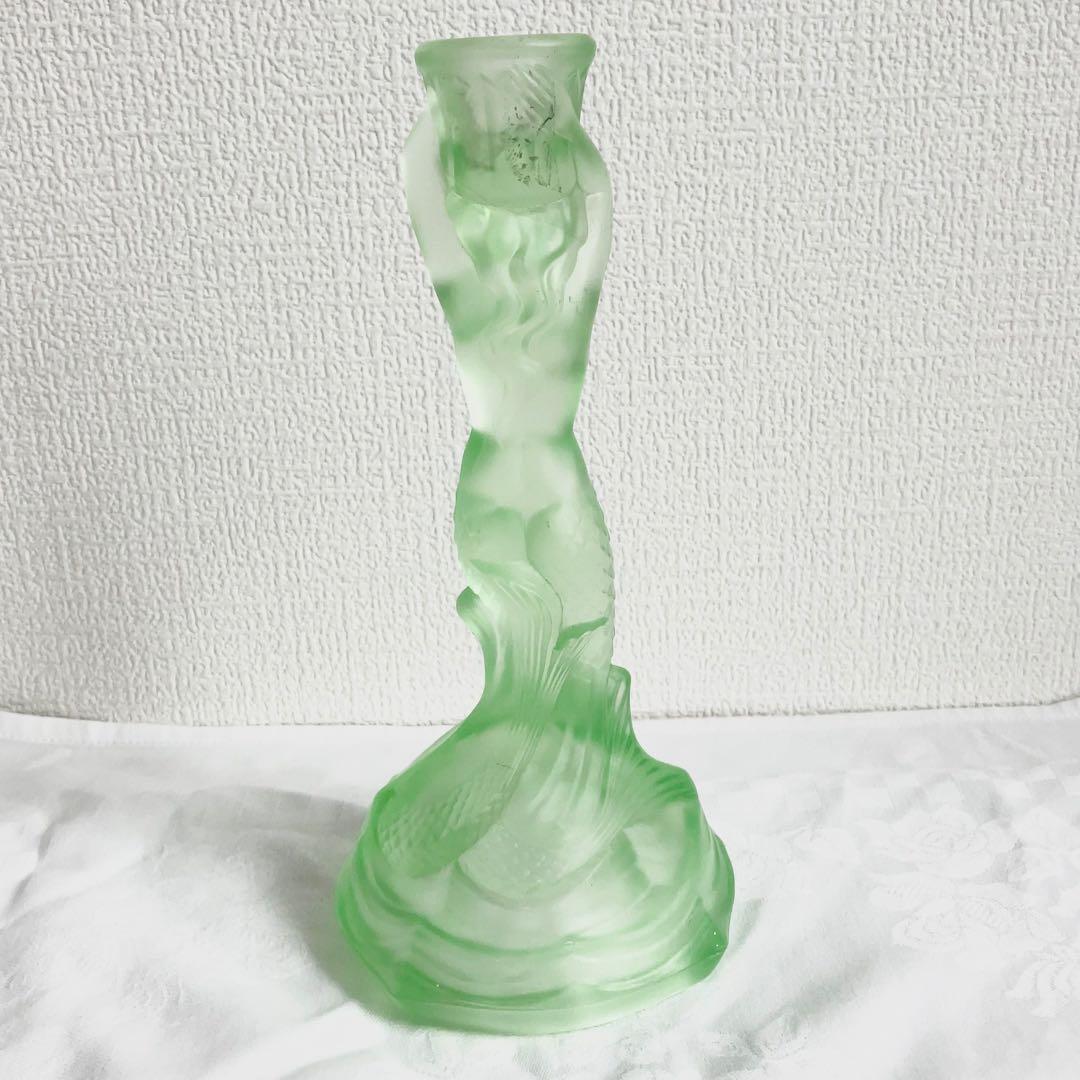 WALTHER GLAS マーメイド　ウランガラス　キャンドルホルダー　グリーン