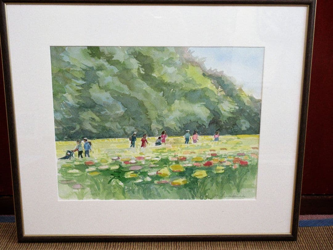 水彩画「ポピーの咲く頃」