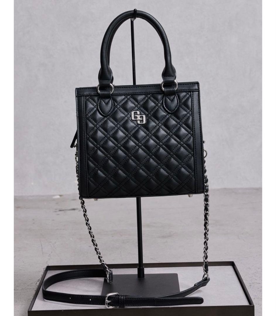 GYDA GG ストーンキルティングBOX BAG キルティングバッグ 黒