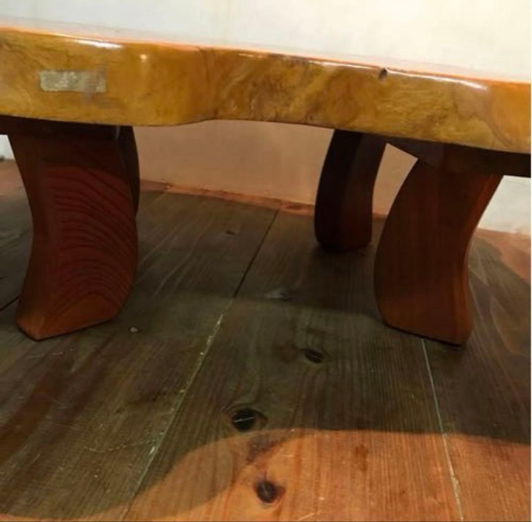 美品　木製　一枚板　座卓　ローテーブル　大きすぎず使いやすい程良いサイズ　重厚感