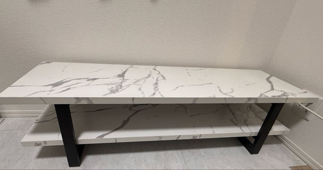 2*c様 【完成形】テレビ台　ローボード　大理石調　120cm