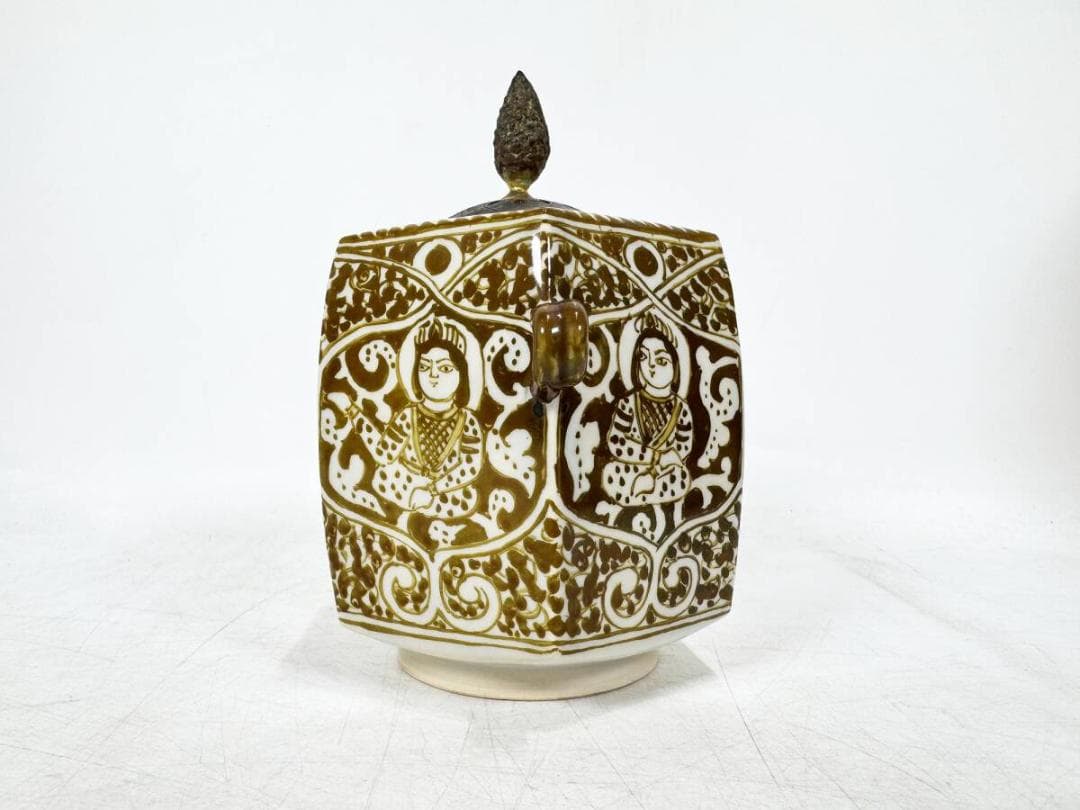 加藤卓男 ラスター彩　香炉　純銀製火屋　茶道具　骨董　古美術　美術品