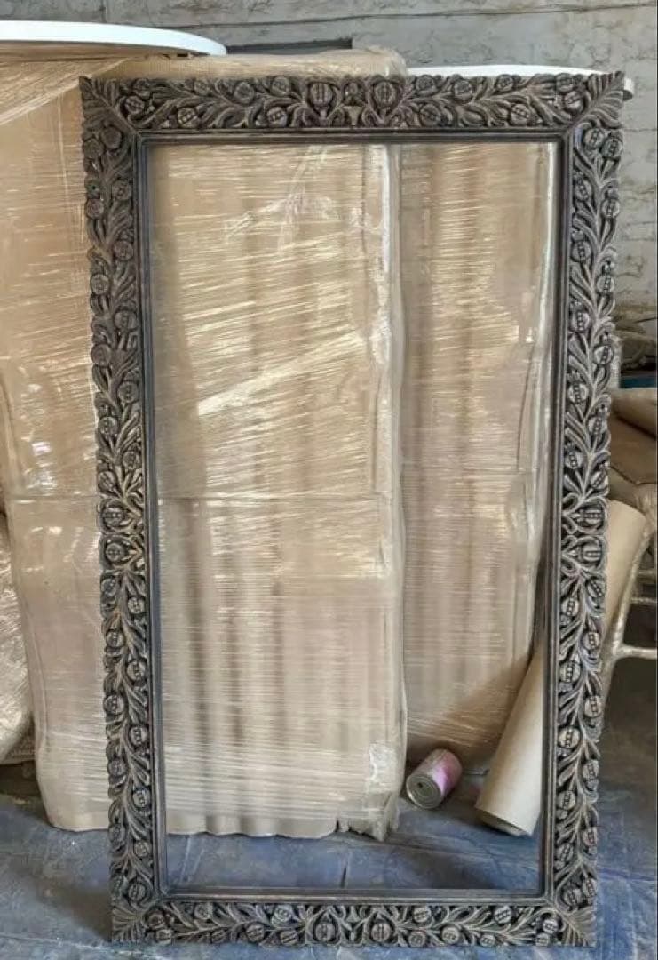 Louis　インド　手彫りのミラー　姿見