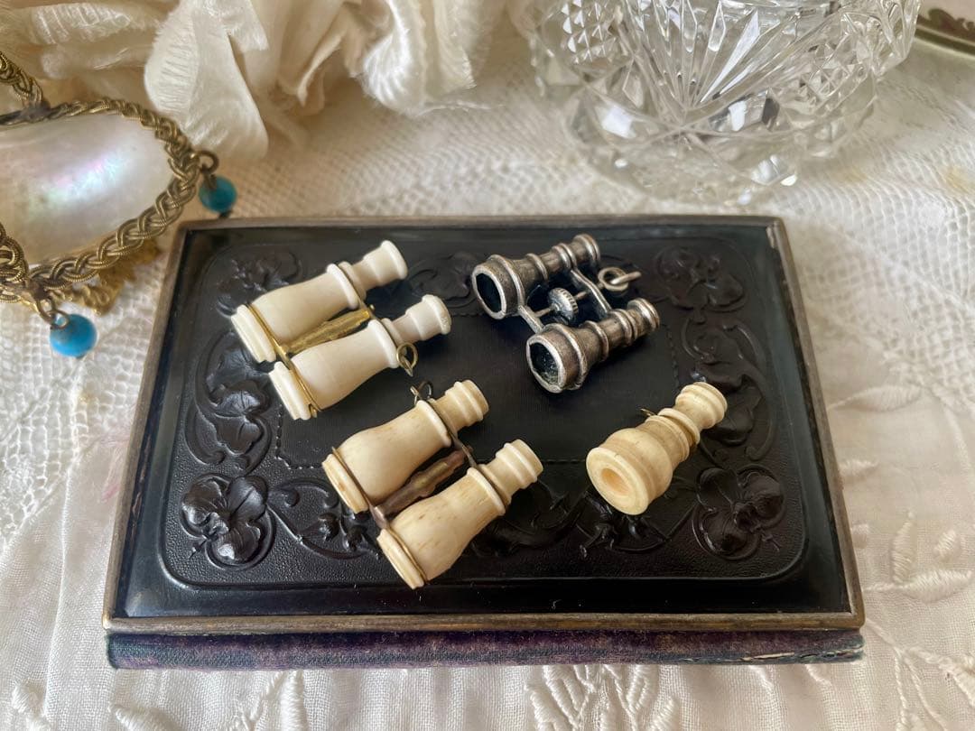 ドール用単眼鏡オペラグラスチャーム ミニチュア ミニョネットフランスアンティーク