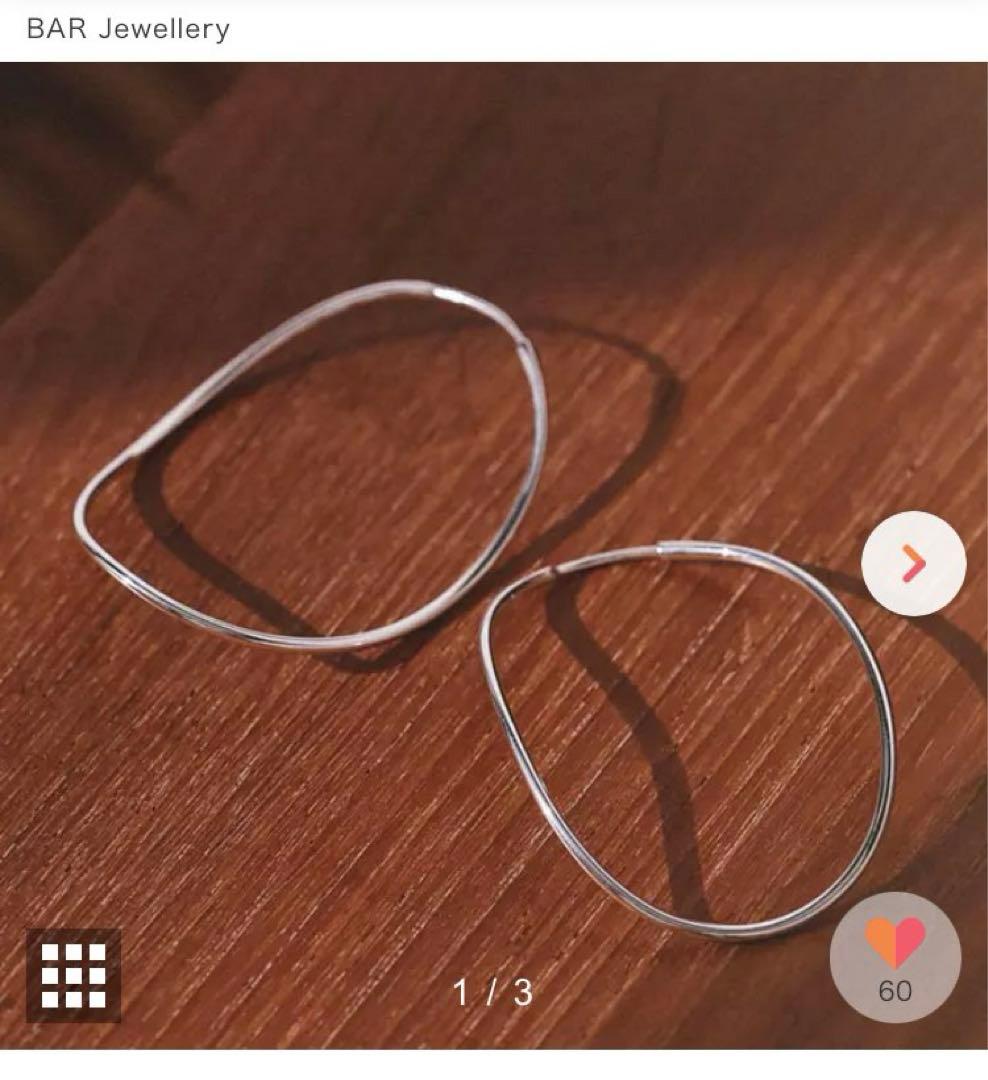 サクサク様BAR jewerly contour earrings silver