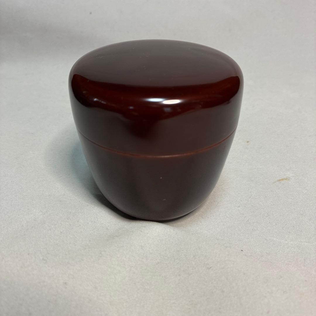茶道具 村雨蒔絵　溜塗大棗　内側　塩釜　中古品