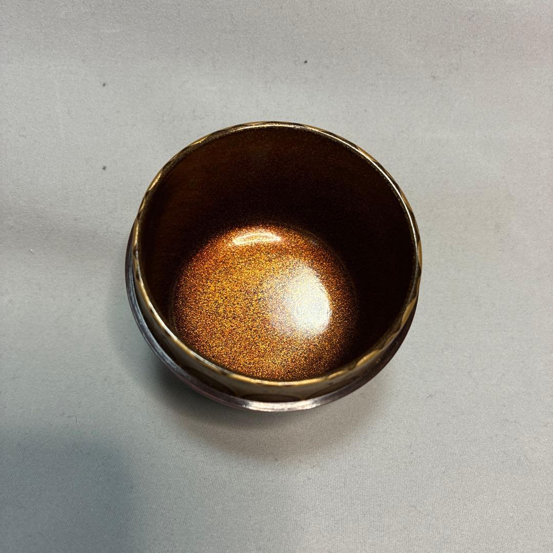 茶道具 村雨蒔絵　溜塗大棗　内側　塩釜　中古品