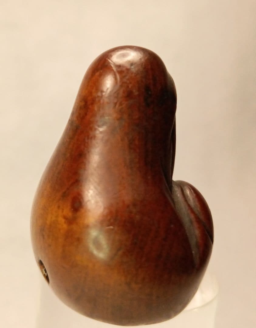 柘植彫 根付 「達磨 図」 江戸時代